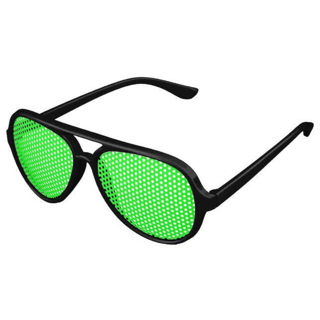 Lunettes De Fête Aviateur écran vert néon, fête de couleur unie brillante (Angle)