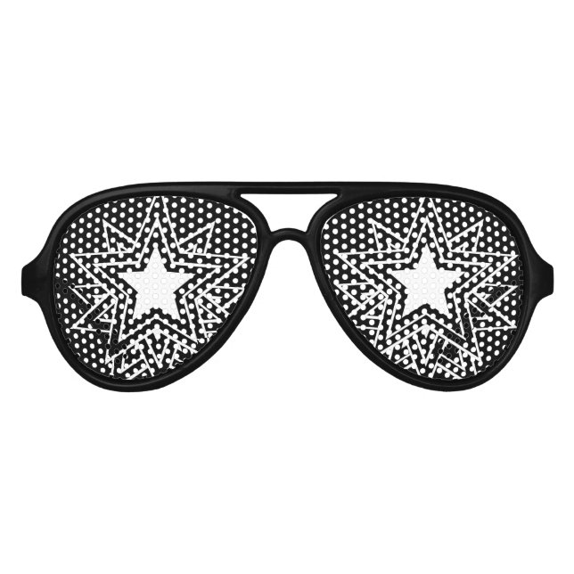 Lunettes De Fête Aviateur Étoile noire multiple (Devant)