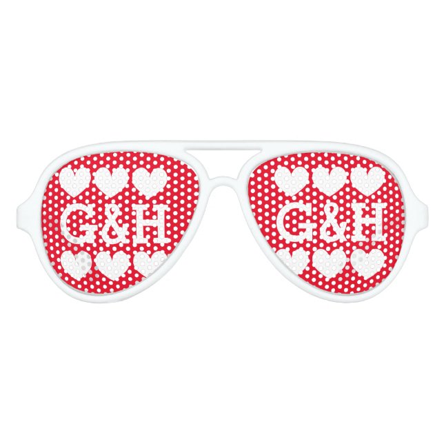 Lunettes De Fête Aviateur Fête de mariage monogrammée sur mesure pour lunett (Devant)