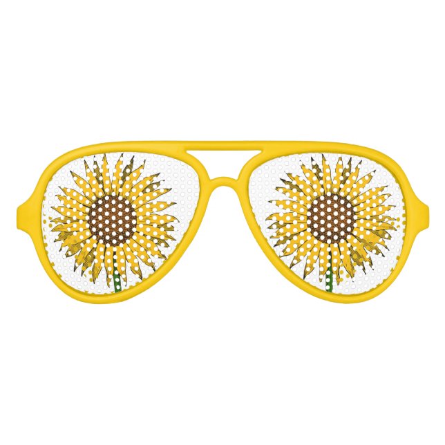 Lunettes De Fête Aviateur Fleur jaune tournesol (Devant)