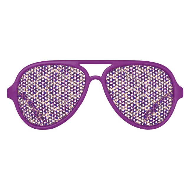 Lunettes De Fête Aviateur Fleurs roses or abstrait (Devant)
