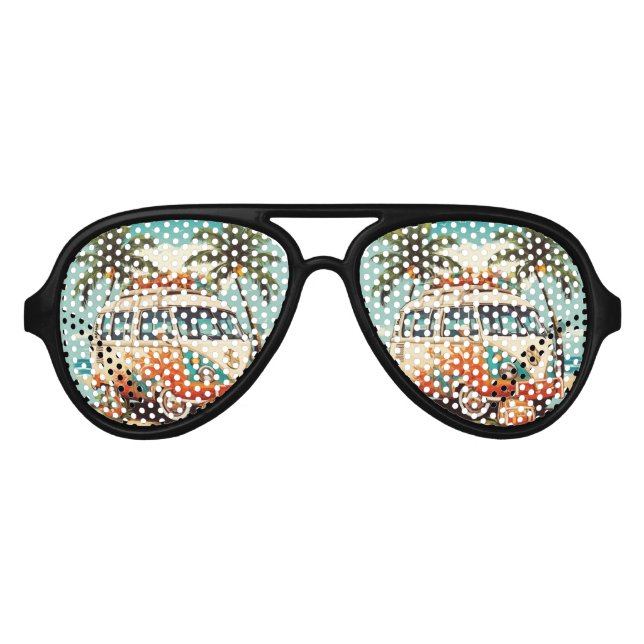 Lunettes De Fête Aviateur Fourgonnette de plage vintage (Devant)