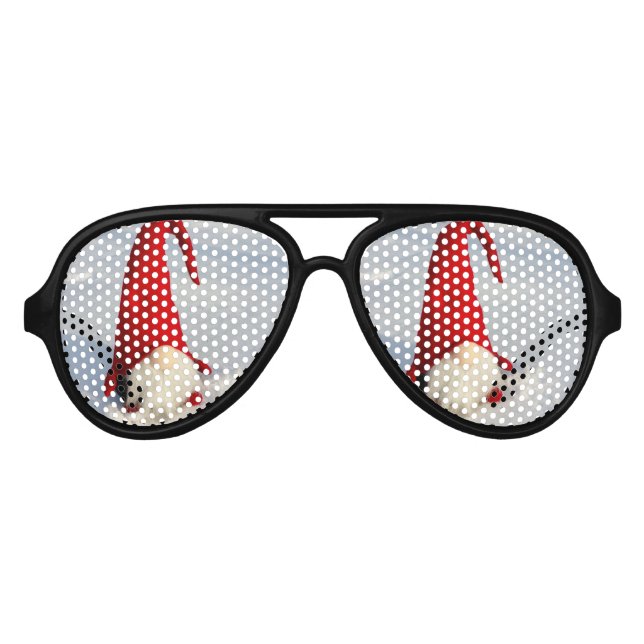 Lunettes De Fête Aviateur Gnome de Noël scandinave (Devant)