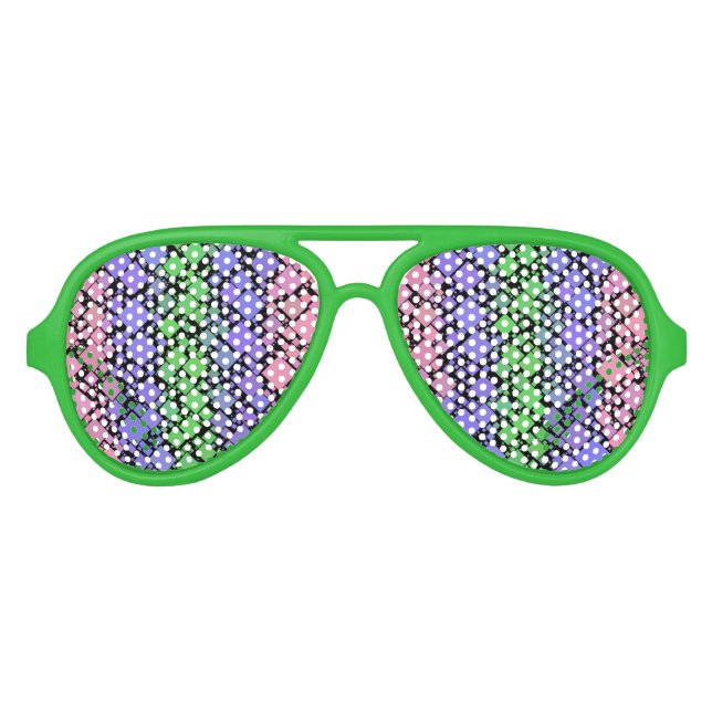 Lunettes De Fête Aviateur Groovy Boho Rétro Mod Géométrique Fierté Trigender (Devant)