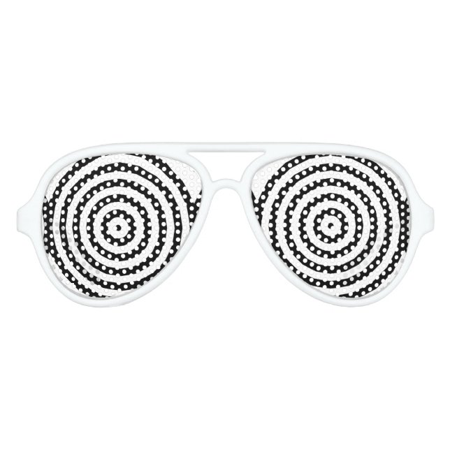 Lunettes De Fête Aviateur Illusion d'optique de cercles concentriques noir e (Devant)