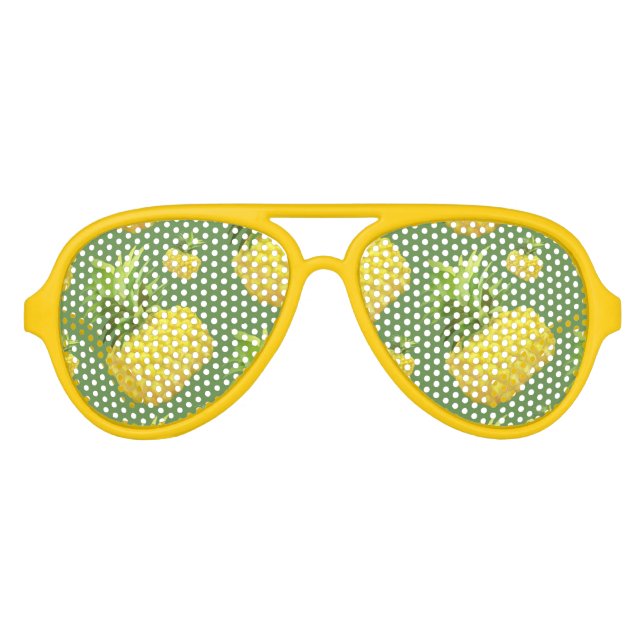 Lunettes De Fête Aviateur Illustration d'ananas (Devant)