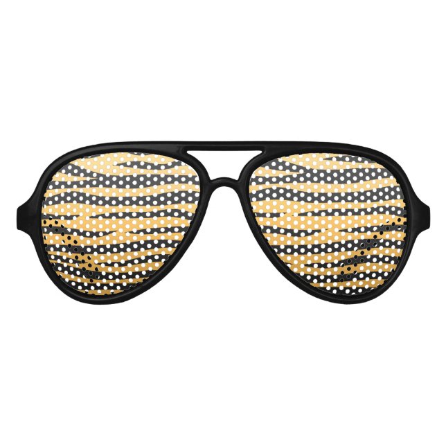 Lunettes De Fête Aviateur Impression chic de tigre orange et noir (Devant)