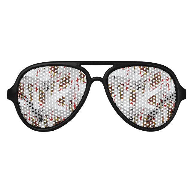 Lunettes De Fête Aviateur "Jack’s Wild : A Scatter of Poker Cards" (Devant)