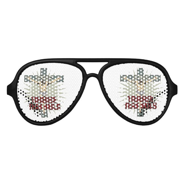 Lunettes De Fête Aviateur Jésus est plus dur que les ongles (Devant)