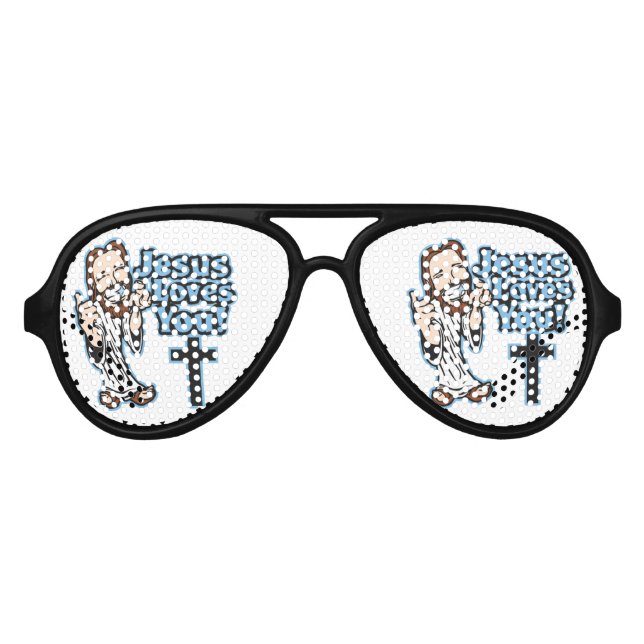 Lunettes De Fête Aviateur Jésus t'aime (Devant)