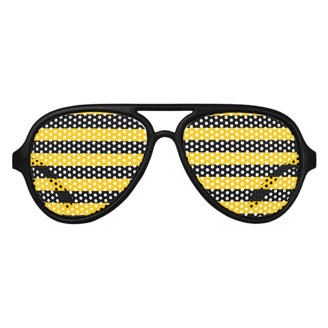 Lunettes De Fête Aviateur Joli soleil avec motif d'abeille (Devant)