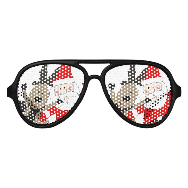 Lunettes De Fête Aviateur Jolly Père Noël et Reindeer #1 (Devant)