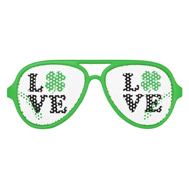 Lunettes De Fête Aviateur Love Clover (Devant)