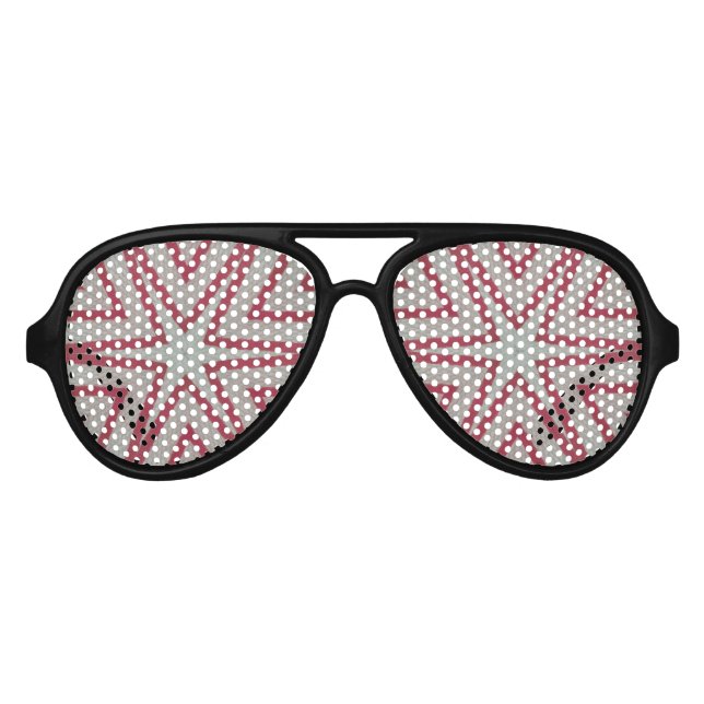 Lunettes De Fête Aviateur Motif Red Starburst (Devant)