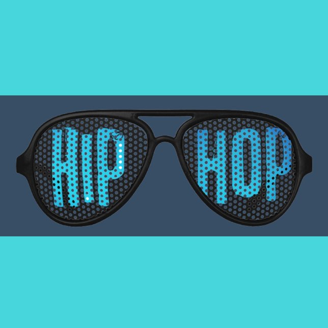 Lunettes De Fête Aviateur musique Hip hop danse bleu noir nuances soleil (Créateur téléchargé)