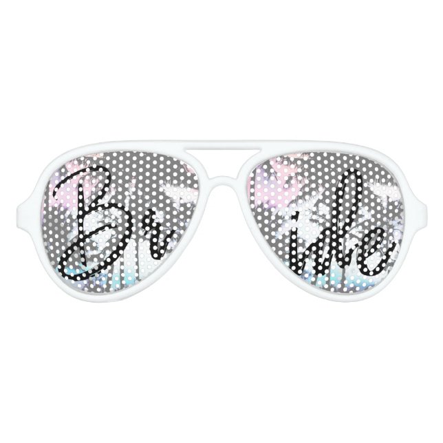 Lunettes De Fête Aviateur Palmiers d'été tropicaux Pink Blue Sunset Sky (Devant)