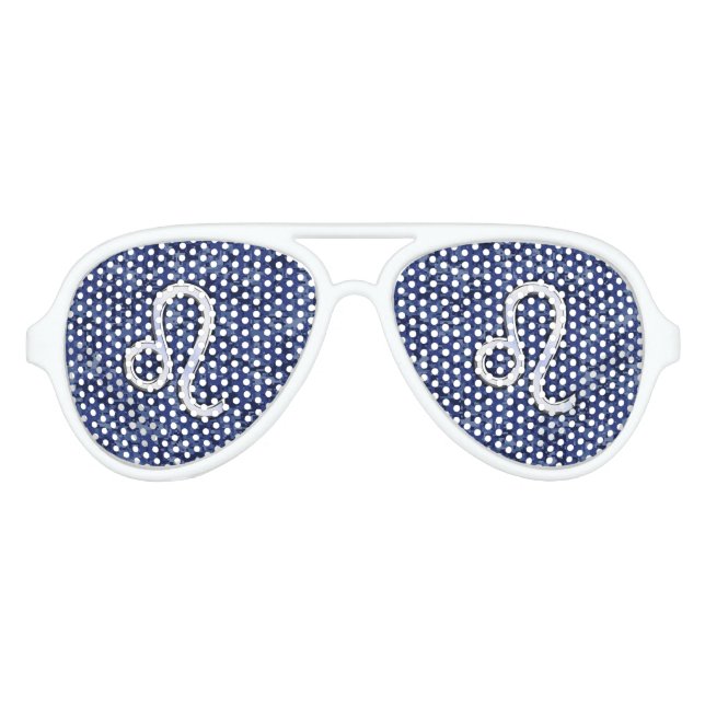 Lunettes De Fête Aviateur Panneau Leo Zodiac sur Camouflage numérique bleu (Devant)