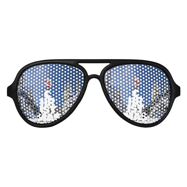 Lunettes De Fête Aviateur Paysage d'hiver de Noël (Devant)