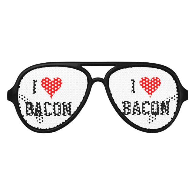 Lunettes De Fête Aviateur Personnalisable dans le coeur bacon nuances de fêt (Devant)