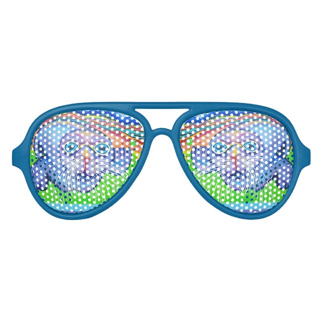 Lunettes De Fête Aviateur Psychedelic Sea Lion (Devant)