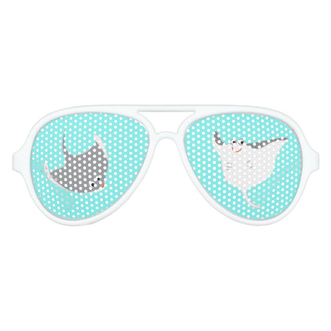 Lunettes De Fête Aviateur Raies manta heureuses (Devant)