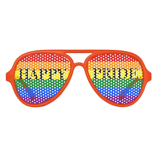 Lunettes De Fête Aviateur Rainbow Happy Pride (Devant)