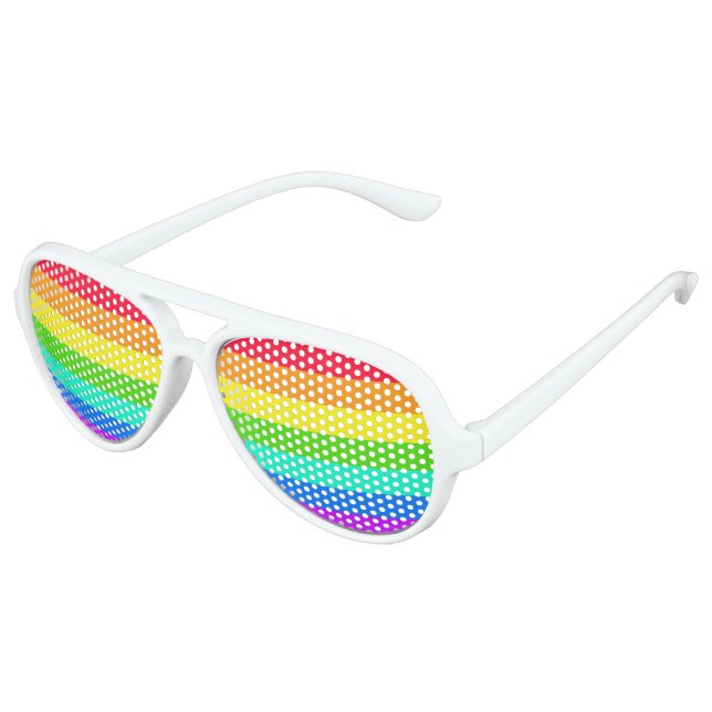 Lunettes De Fête Aviateur Rainbow LGBT Pride Adult Aviator (Angle)