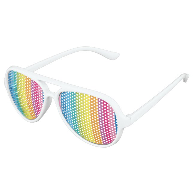 Lunettes De Fête Aviateur Rayures arc-en-ciel (Angle)