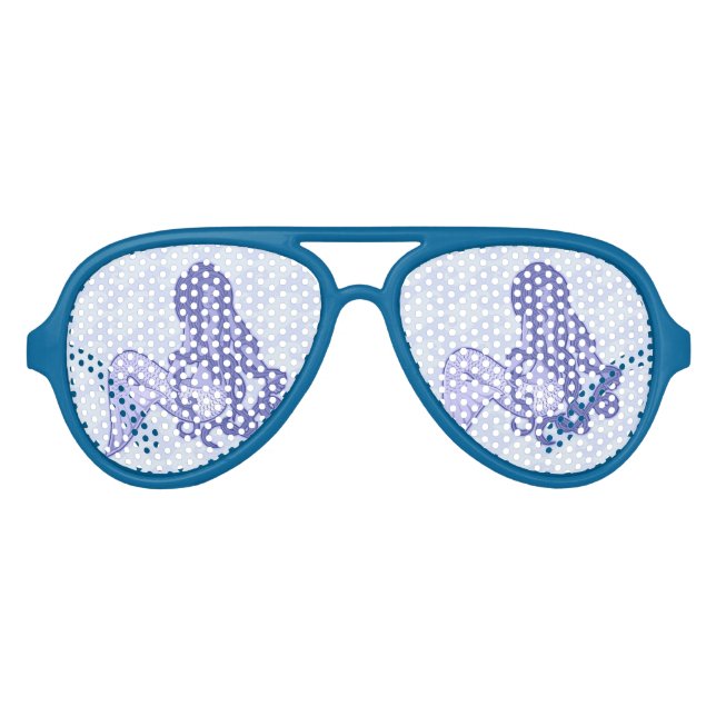 Lunettes De Fête Aviateur Sirène assise bleue (Devant)