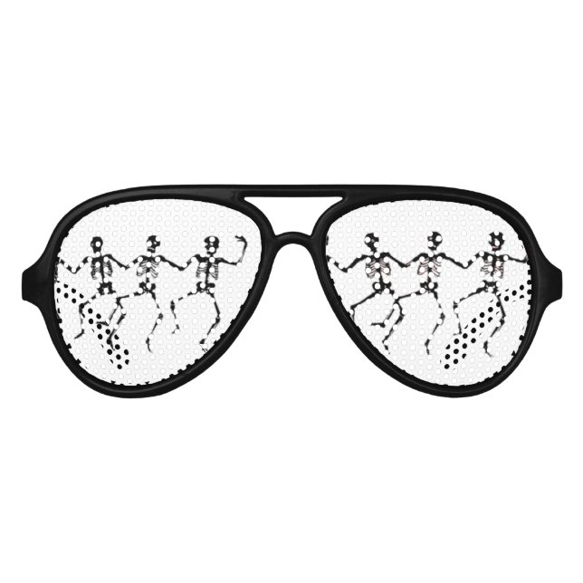 LUNETTES DE FÊTE AVIATEUR SKELETONS FUNNY DANSANT, SKELETON (Devant)