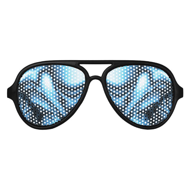 Lunettes De Fête Aviateur Soie Bleue (Devant)
