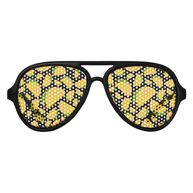 Lunettes De Fête Aviateur tacos noirs (Devant)