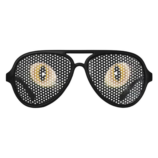 Lunettes De Fête Aviateur Yeux de chat noir authentiques (Devant)
