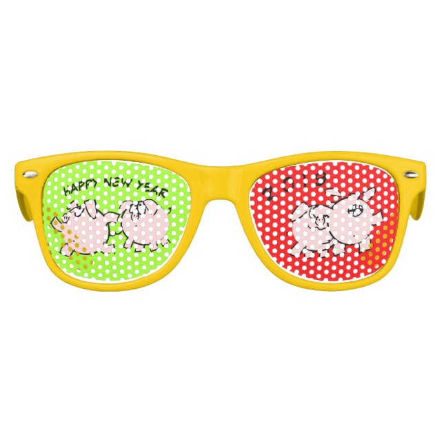 Lunettes De Fête Enfant 4 Drôle Cartoon Comics Cochon personnalisé Année E (Devant)