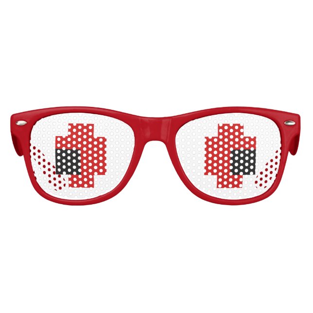 Lunettes De Fête Enfant 8 bits Éffrayants yeux rouges (Devant)