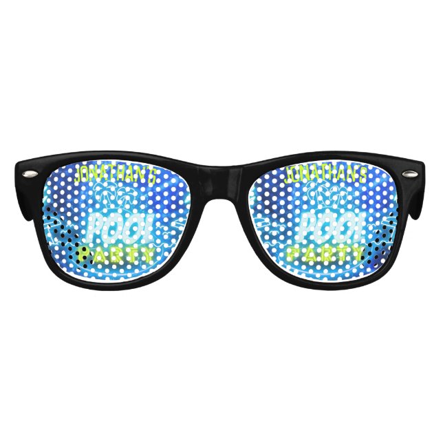 Lunettes De Fête Enfant Blue Green Neon GlowBoys Anniversaire Pool Party (Devant)