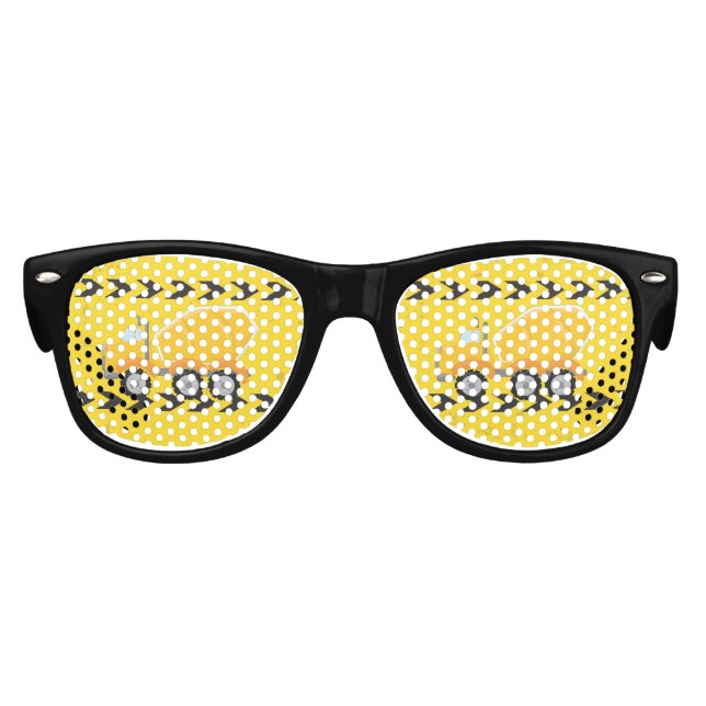 Lunettes De Fête Enfant Construction Véhicules Garçons Jaune fête d'annive (Devant)