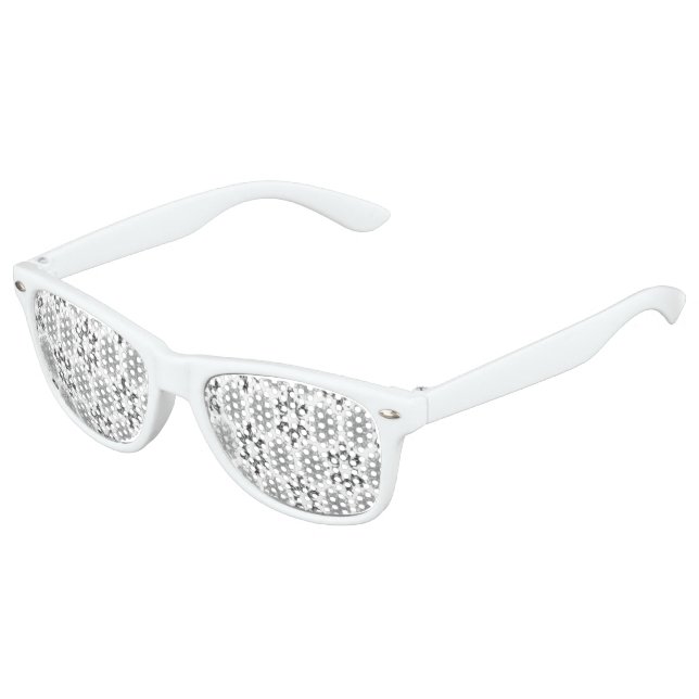 Lunettes De Fête Enfant Flore noire et blanche rétro (Angle)