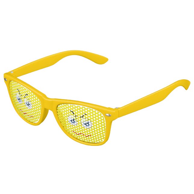 Lunettes De Fête Enfant Mignonne Angry Emoji Jaune (Angle)