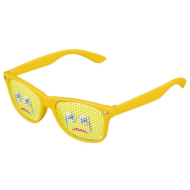 Lunettes De Fête Enfant Mignonne triste Pleure Emoji Jaune (Angle)