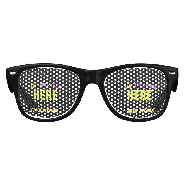 LUNETTES DE FÊTE ENFANT MODERNE ET MODERNE PERSONNALISABLE NOIR VÉRIFIÉ (Devant)
