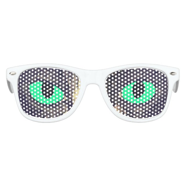LUNETTES DE FÊTE ENFANT YEUX DE CHAT VERT. FELINE EMOJI EYES. (Devant)