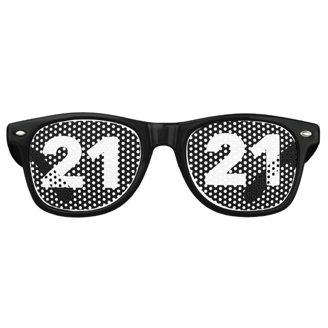 LUNETTES DE FÊTE RETRO 21E ANNIVERSAIRE 21 NOVELTY SOLEIL TONS (Devant)
