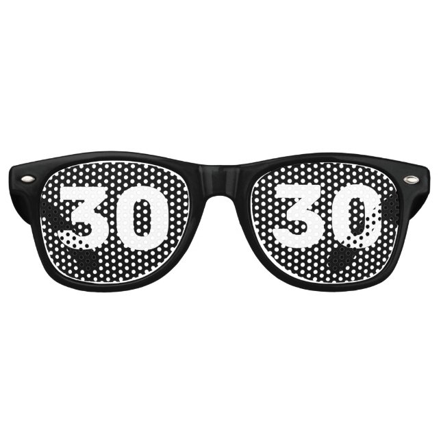 LUNETTES DE FÊTE RETRO 30E ANNIVERSAIRE 30 NOVELTY SOLEIL TONS (Devant)