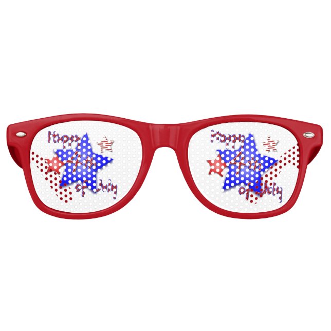 Lunettes De Fête Retro 4 juillet heureux (Devant)