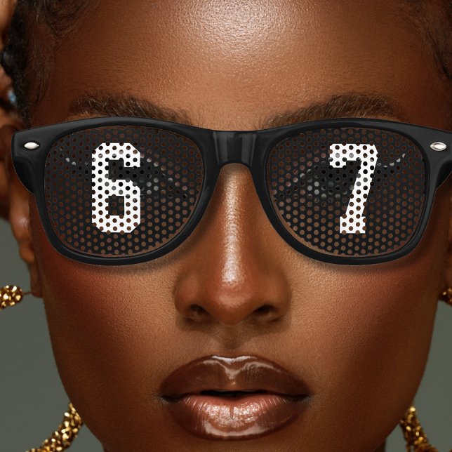 Lunettes De Fête Retro 6-7 Mème Drôle Noir (Créateur téléchargé)