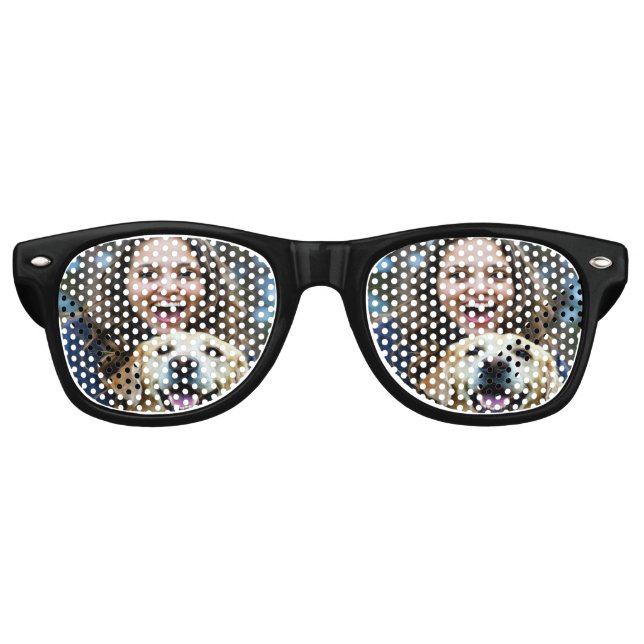 Lunettes De Fête Retro Add Labrador Retriever Photo Personalize (Devant)