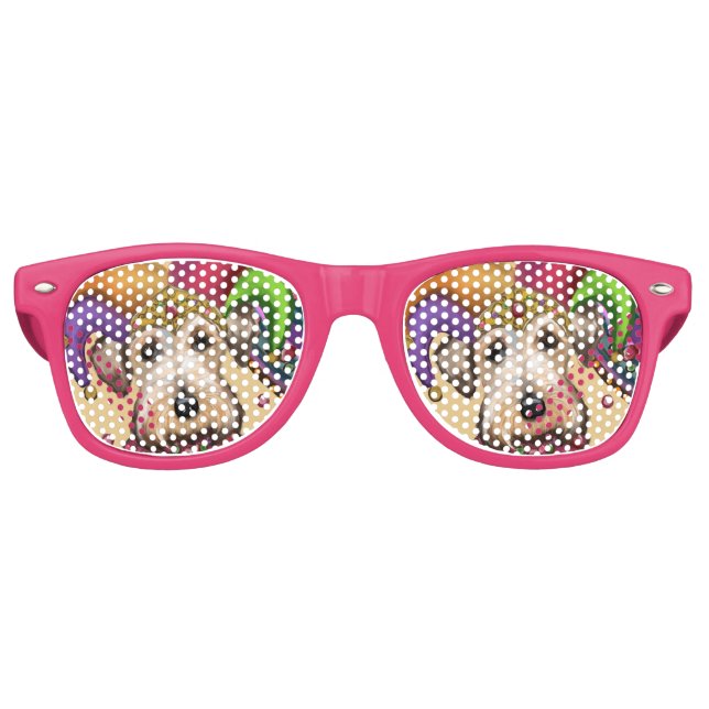 Lunettes De Fête Retro Airedale Terrier  (Devant)