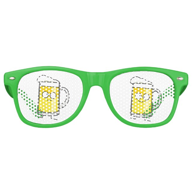 Lunettes De Fête Retro Alcool heureux bu par mousse heureuse de stein de (Devant)