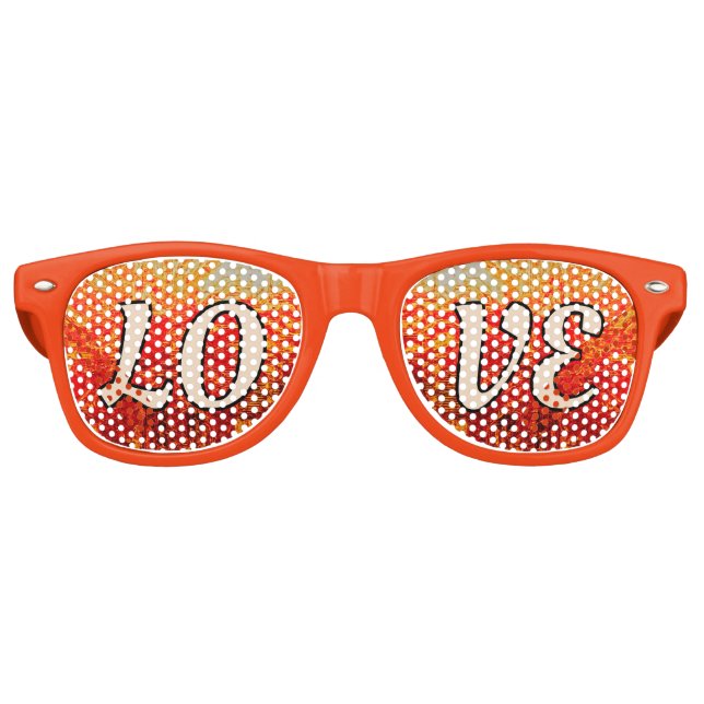 Lunettes De Fête Retro Amour orange (Devant)